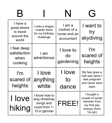 Staff BINGO Card