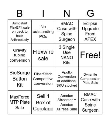 WYCO BINGO Card
