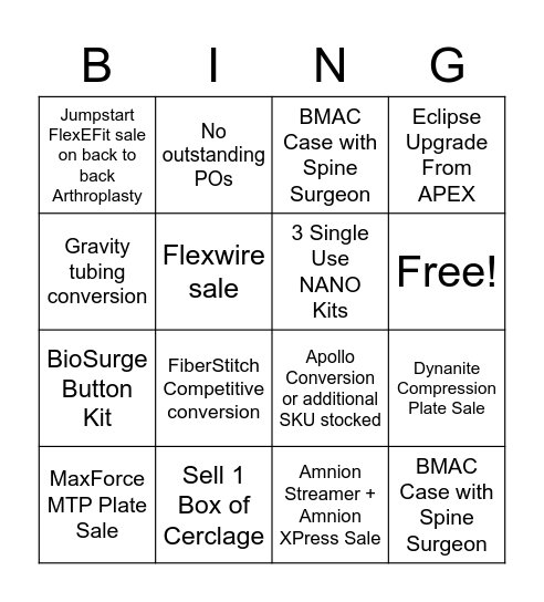 WYCO BINGO Card