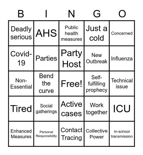 Hinshaw Bingo Card