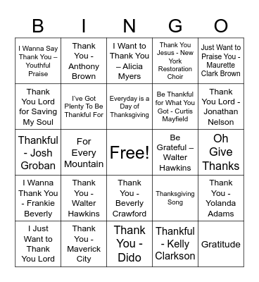 UPCAG Gratefulness Gathering Bingo Card