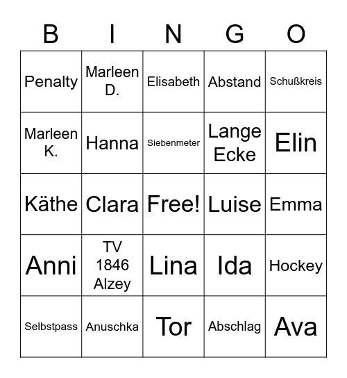 Madchen C Tva Bingo Card
