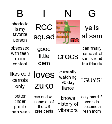 lizwiz Bingo Card