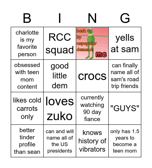 lizwiz Bingo Card