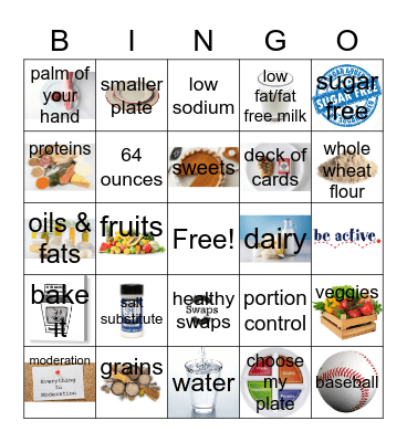 Healthy Eating Bingo EASC Bingo Card