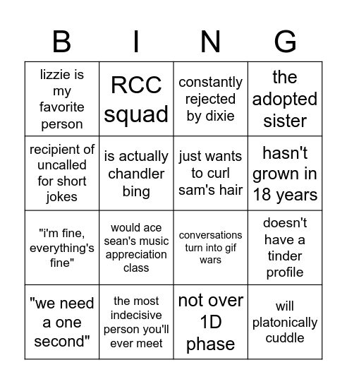 charlatte Bingo Card