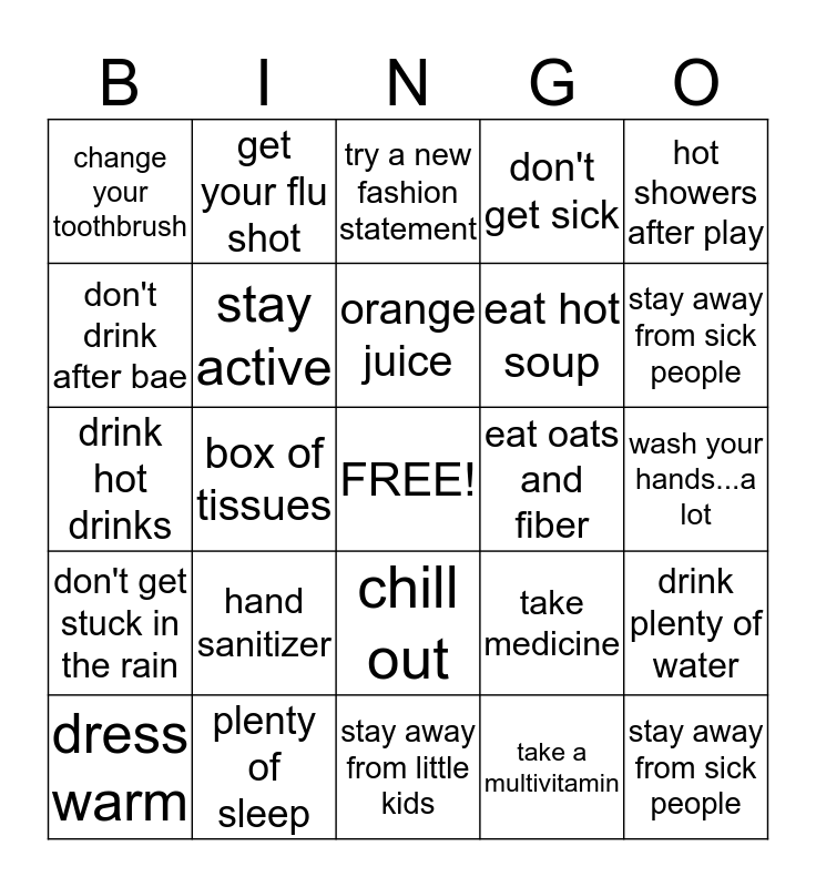 healthy bingo for office