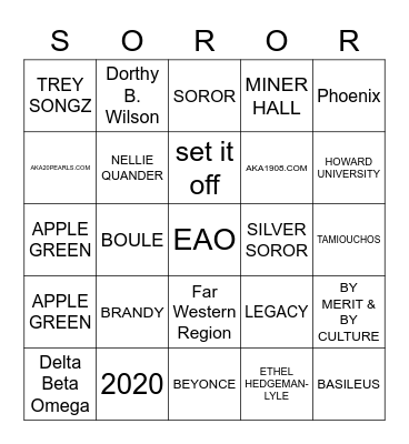 AKA BINGO Card