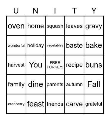 UNITED WAY 2020 Bingo Card