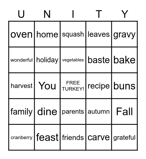 UNITED WAY 2020 Bingo Card