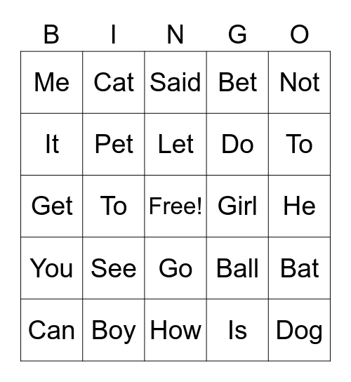 Family day Bingo Card