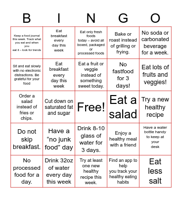 WK4 FINFIT BINGO Card