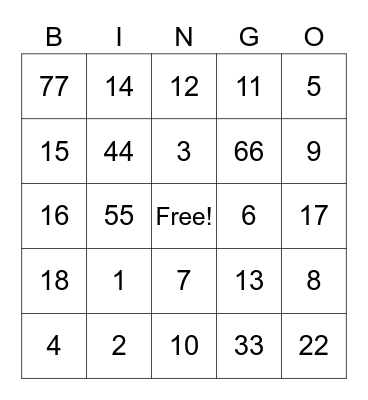 HSBC Xmas Bingo Card Bingo Card