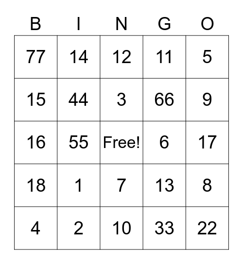 HSBC Xmas Bingo Card Bingo Card