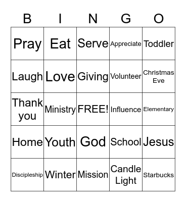 Nextgen Christmas Bingo Card