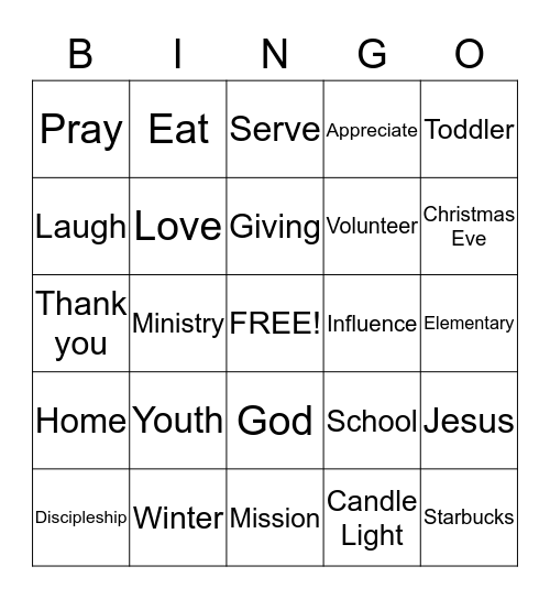 Nextgen Christmas Bingo Card