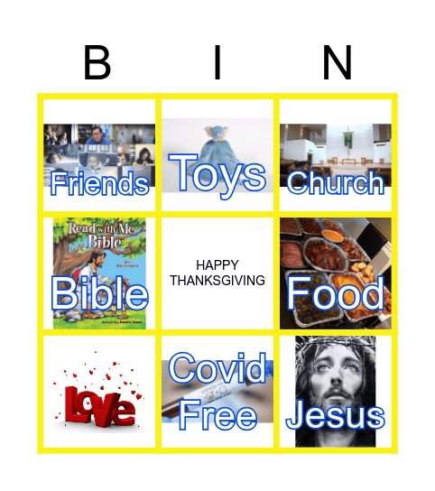 I'm Thankful For... Bingo Card