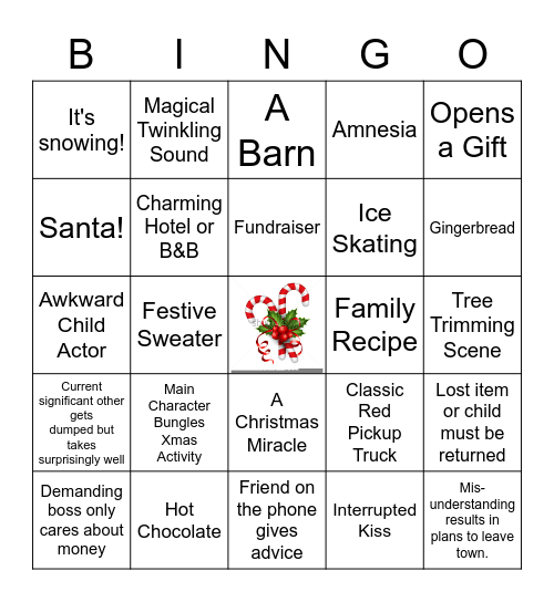 Christmas Movie Bingo Card