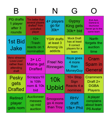 DPL S4 Auction Bingo Card
