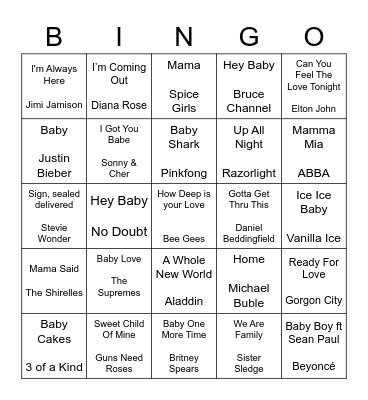 👶🏻 Smith Baby 💙 Bingo Card
