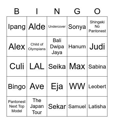 Leobert’s Bingo Card