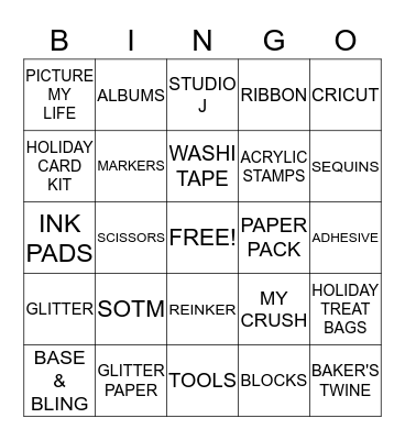 CLOSE TO MY HEART  Bingo Card
