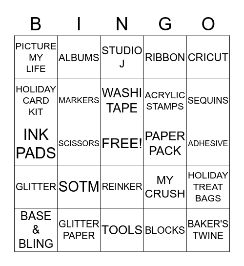 CLOSE TO MY HEART  Bingo Card