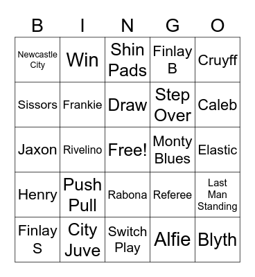 Football Binfo Bingo Card