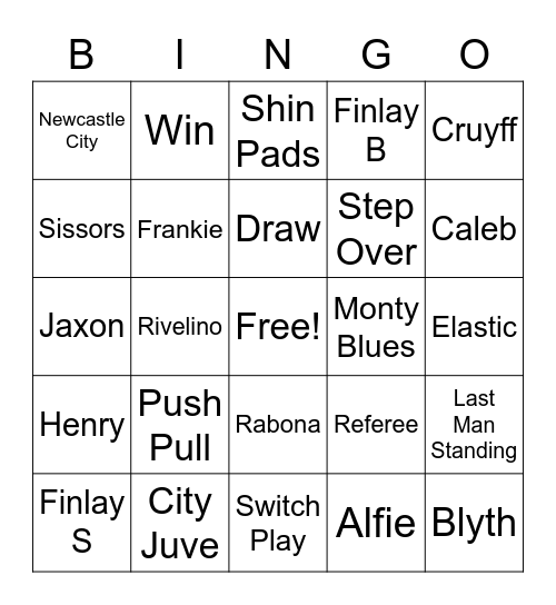 Football Binfo Bingo Card