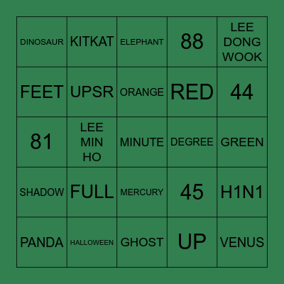 GAME 4 - VOCAB BINGO Card