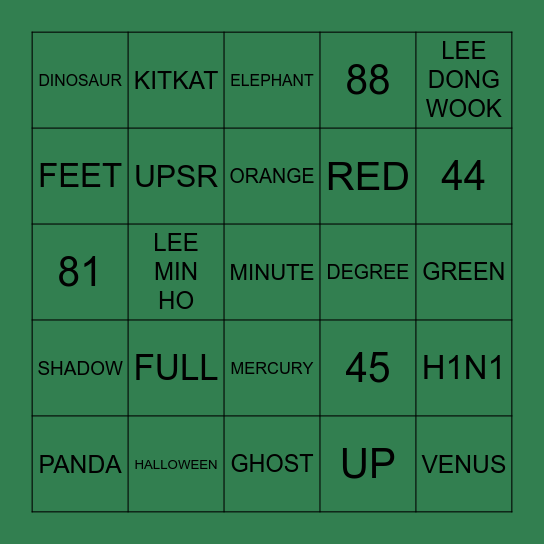 GAME 4 - VOCAB BINGO Card