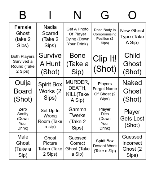 TTV.Stapled Life - PhasmoPhobia Bingo Card