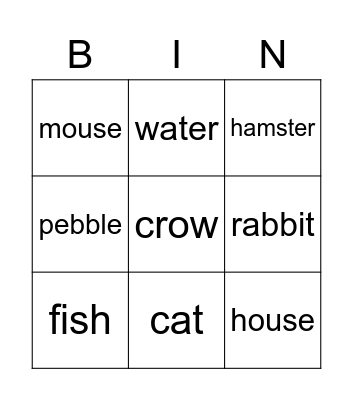 The Thirsty Crow Bingo Card