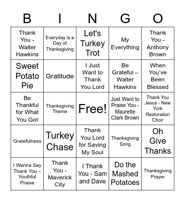 UPCAG Gratefulness Gathering Bingo Card