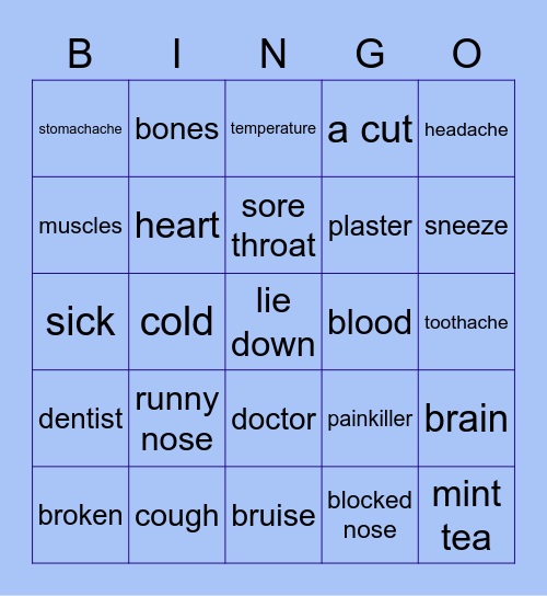 HEALTH MATTERS Bingo Card