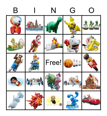 Macy's Thanksgiving Day Parade 2020 Bingo Card