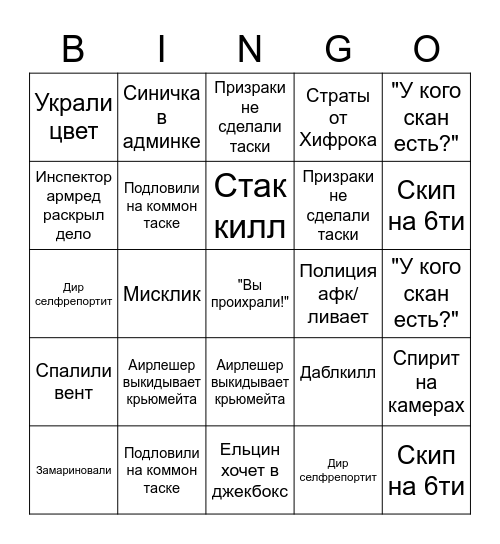 Trixie Among Us Bingo Card