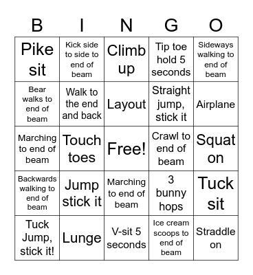 Jr Rec Bingo Card