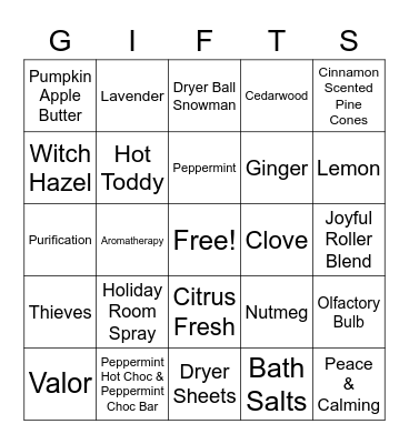 Holiday DIY Ideals Bingo Card