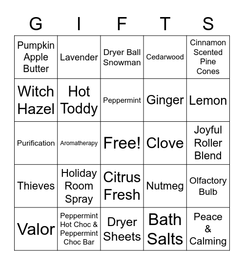Holiday DIY Ideals Bingo Card