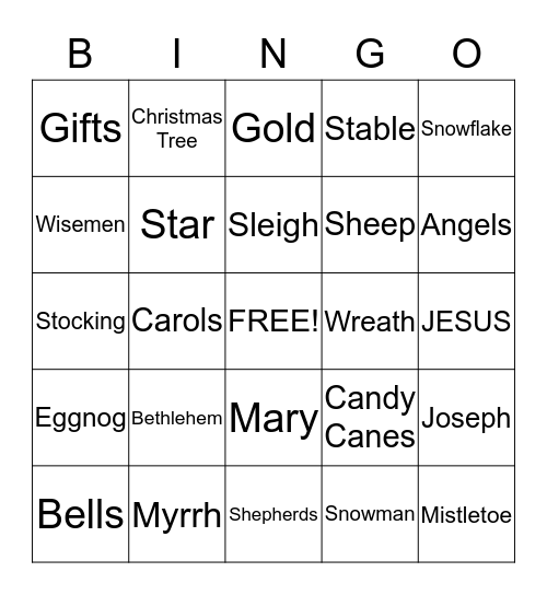 CHRISTMAS BINGO Card