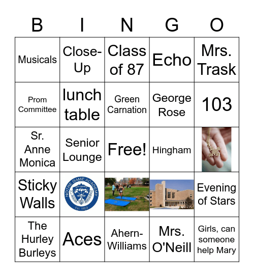 NDA Bingo Card