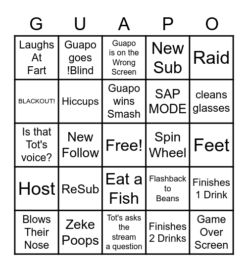 Stream Bingo Card