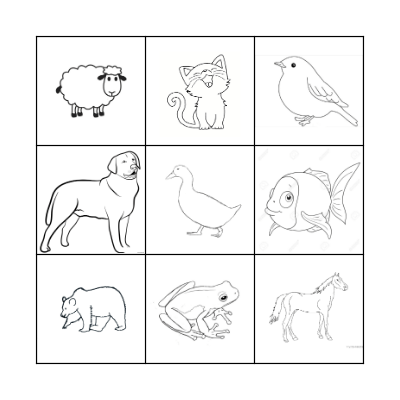 ANIMALS Bingo Card