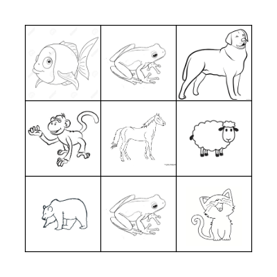 ANIMALS Bingo Card