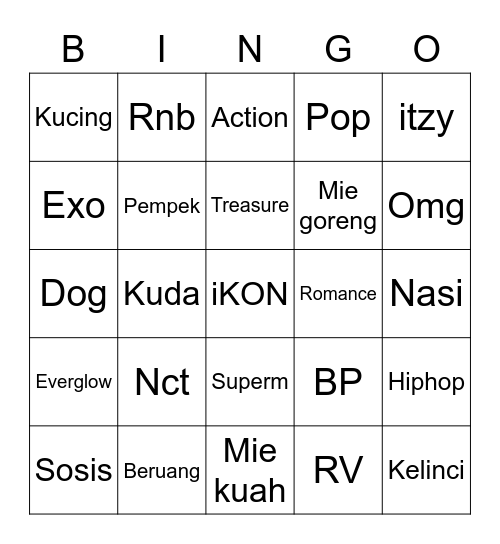 Jisoo bingo! Bingo Card