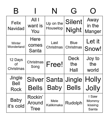Christmas Singo Bingo Card