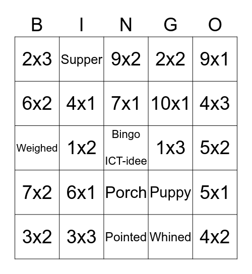 Henry And Mudge Vocabulary BINGO Card