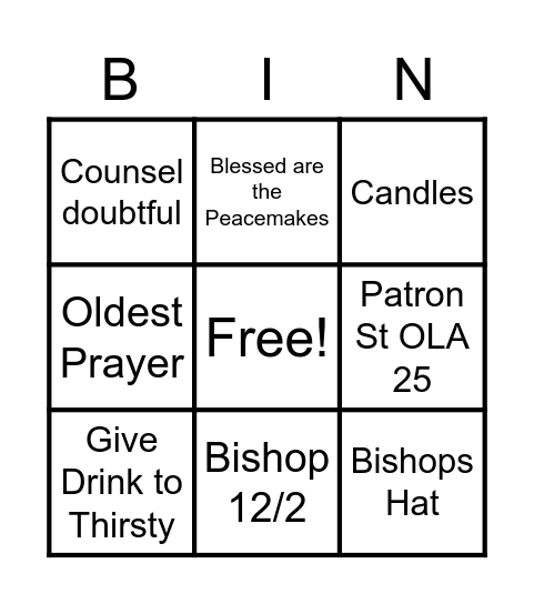 OLA 2020 Class Bingo Card