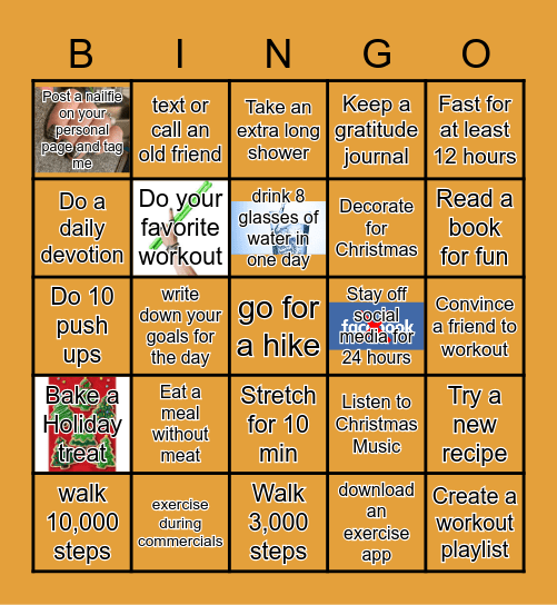 HOLIDAY WELLNESS Bingo Card